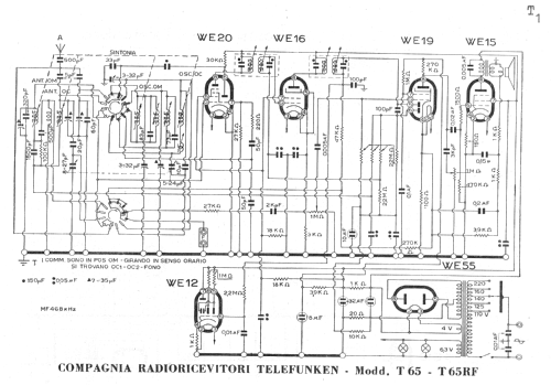 T65RF; Telefunken Italia, (ID = 206448) Radio
