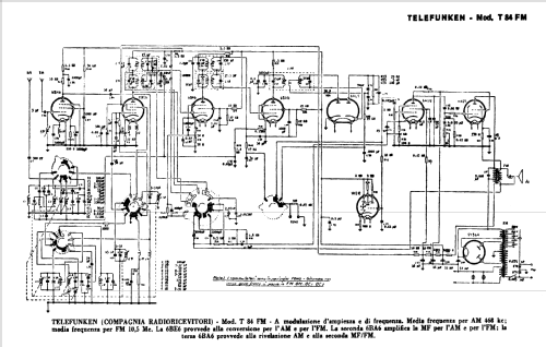 T84 FM ; Telefunken Italia, (ID = 721465) Radio