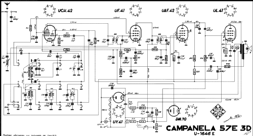 Campanela 57E-3D U-1646-E; Telefunken (ID = 950420) Radio