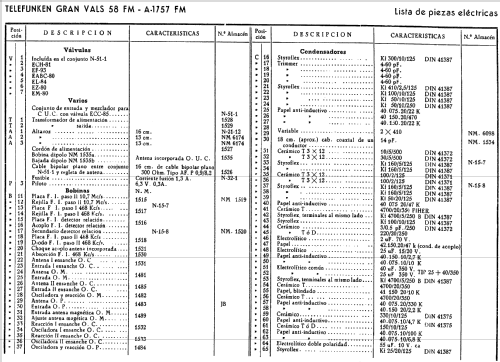 Gran Vals 58 FM A1757FM; Telefunken (ID = 564090) Radio