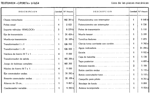 Opereta U1654; Telefunken (ID = 280160) Radio