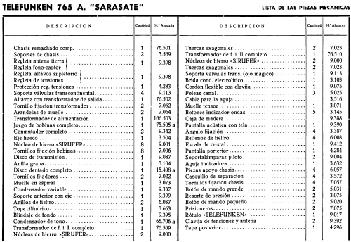 Sarasate 765A; Telefunken (ID = 320844) Radio