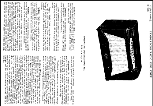 G-618 ; Templetone Radio Mfg (ID = 310283) Radio