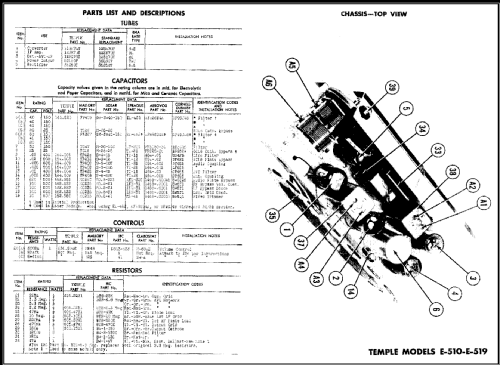 Temple E-514 ; Templetone Radio Mfg (ID = 487015) Radio