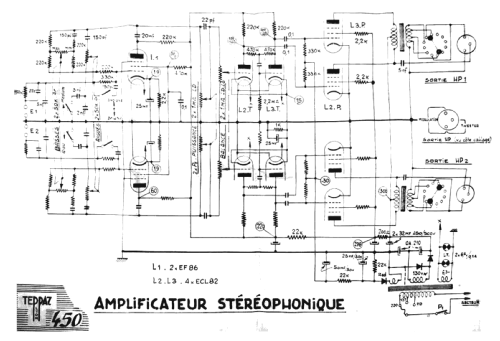 Amplificateur Stéréophonique 450; Teppaz; Lyon (ID = 1444012) Ampl/Mixer