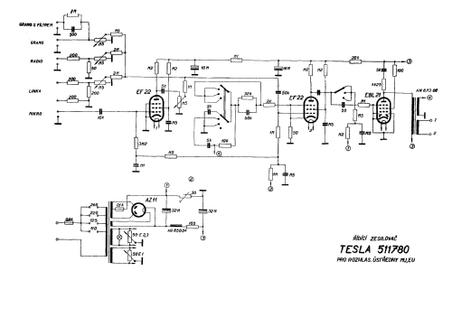 Ridici zesilovac 511780; Tesla; Praha, (ID = 493881) Ampl/Mixer
