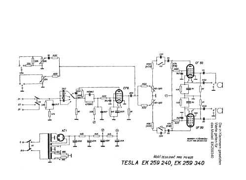 Ridici zesilovac EK 259 340; Tesla; Praha, (ID = 494825) Ampl/Mixer