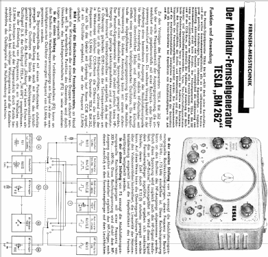 TV Signal Generator BM262; Tesla; Praha, (ID = 715529) Equipment