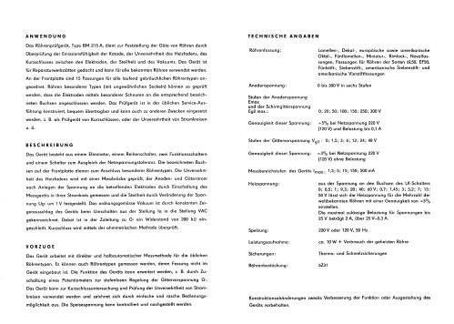 Zkousec elektronek BM215A; Tesla; Praha, (ID = 2339292) Equipment