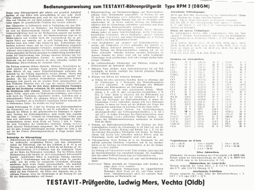 Testavit RPM2; Testboy, Testavit, (ID = 3021040) Equipment