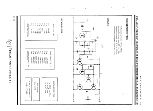 Preamplificador para el equipo de 2w SC-186; Texas Instruments (ID = 1708722) Kit