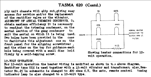 Tasma 620; Thom & Smith Pty. (ID = 780804) Car Radio