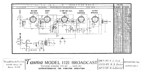 Tasma 1121; Thom & Smith Pty. (ID = 1549720) Car Radio