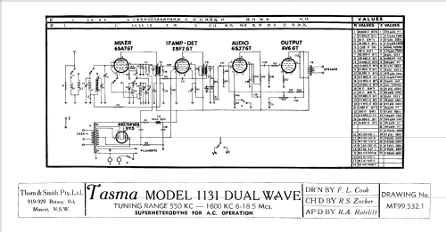 Tasma 1131C; Thom & Smith Pty. (ID = 1541344) Radio