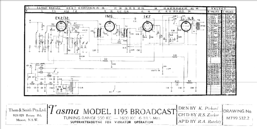 Tasma 1195T; Thom & Smith Pty. (ID = 1541340) Radio