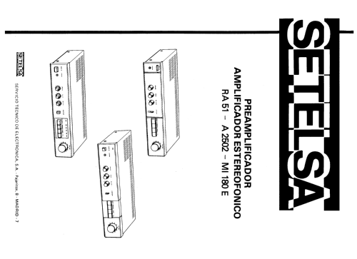 Amplificador Estereofónico A-2502; Thomson Española S.A (ID = 2471289) Ampl/Mixer
