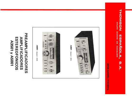 Amplificador Estereofónico A-3501; Thomson Española S.A (ID = 2482806) Ampl/Mixer