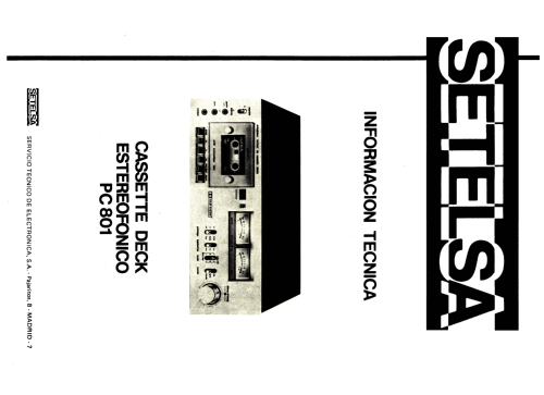 Cassette Deck Estereofónico PC-801; Thomson Española S.A (ID = 2479778) R-Player