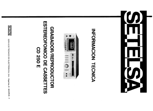 Cassette Deck Estereofónico CD-250E; Thomson Española S.A (ID = 2472944) Reg-Riprod