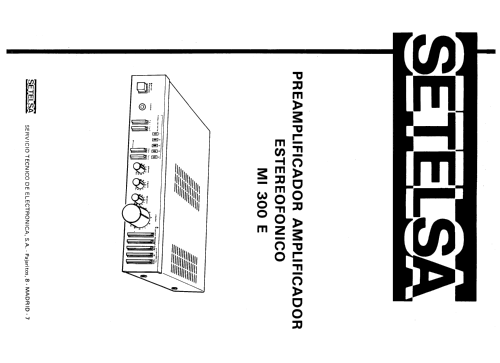 Amplificador Estereofónico MI-300E; Thomson Española S.A (ID = 2470722) Ampl/Mixer