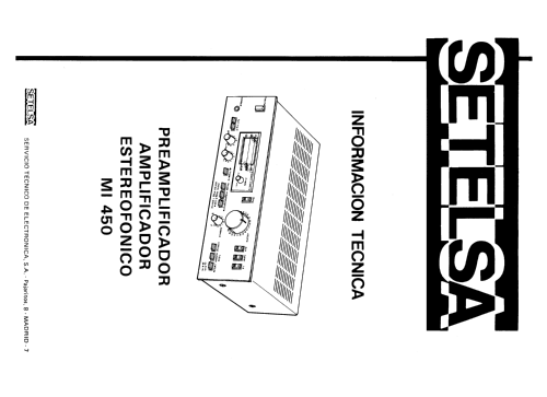 Amplificador Estereofónico MI-450; Thomson Española S.A (ID = 2470782) Ampl/Mixer