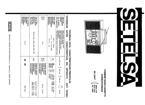 RK-2407 ; Thomson Española S.A (ID = 2467336) Radio