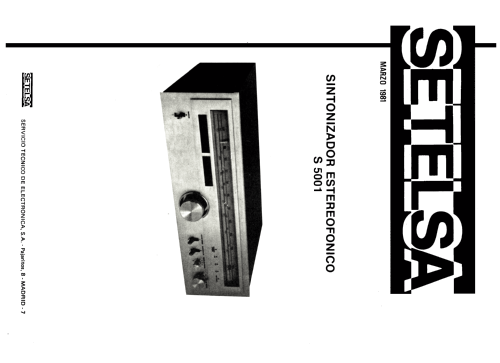 Sintonizador Estereofónico Digital S-5001; Thomson Española S.A (ID = 2485937) Radio
