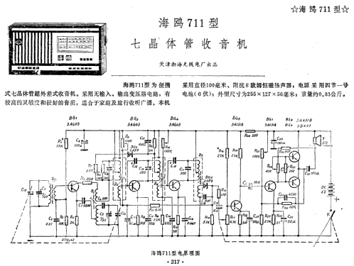 Haiou 海鸥 711; Tianjin 天津渤海无线... (ID = 817961) Radio