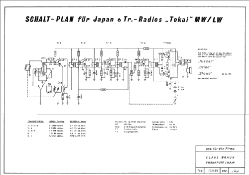 LW/MW 6 Transistor LA-611; Tokai Wireless Co., (ID = 895574) Radio