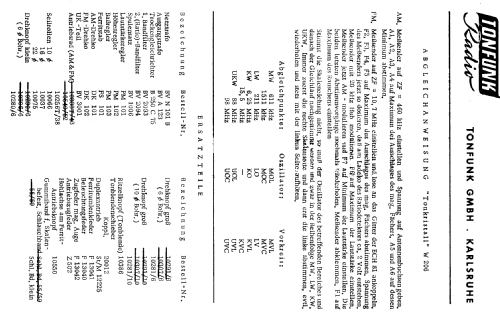 Tonkristall W206; Tonfunk GmbH; (ID = 89279) Radio