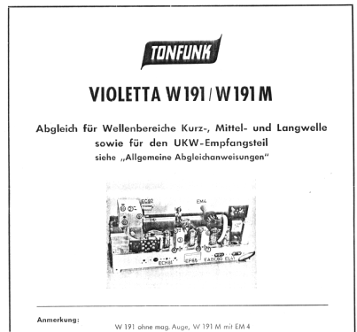 Violetta W191M; Tonfunk GmbH; (ID = 1527282) Radio