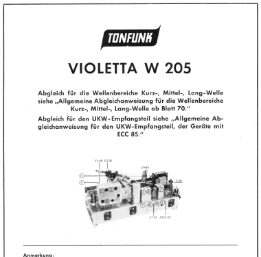 Violetta W205; Tonfunk GmbH; (ID = 1527881) Radio