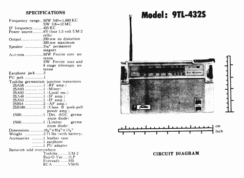 2 Band 9 Transistor 9TL-432S; Toshiba Corporation; (ID = 1703074) Radio