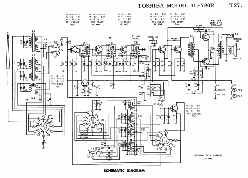 9 Transistor MW/SW 4 Band 9L-790R; Toshiba Corporation; (ID = 1699686) Radio