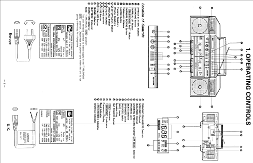 AM/FM Stereo Radio Cassette Recorder RT-7066; Toshiba Corporation; (ID = 1820995) Radio