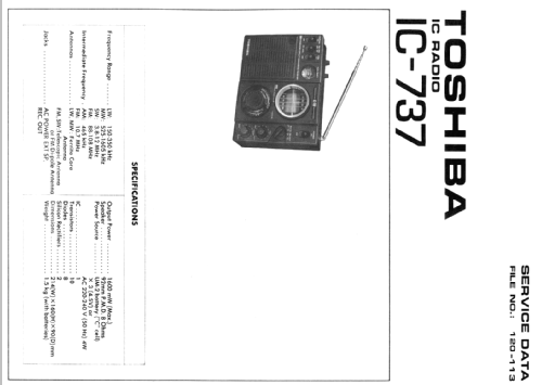 IC Radio IC737; Toshiba Corporation; (ID = 1566793) Radio