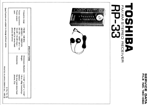 RP-33; Toshiba Corporation; (ID = 1578474) Radio