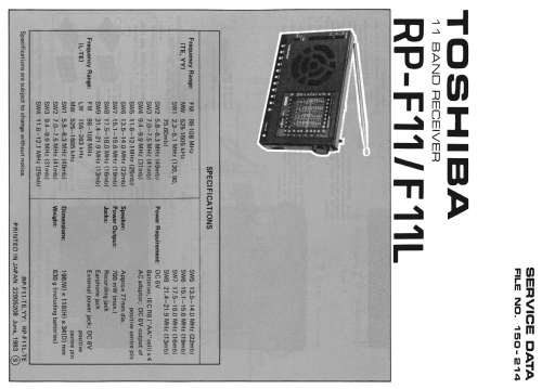 RP-F11L; Toshiba Corporation; (ID = 1639044) Radio