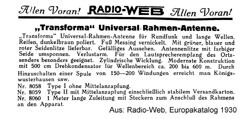 Universal-Rahmen-Antenne ; Transforma; Berlin (ID = 2345429) Antenny