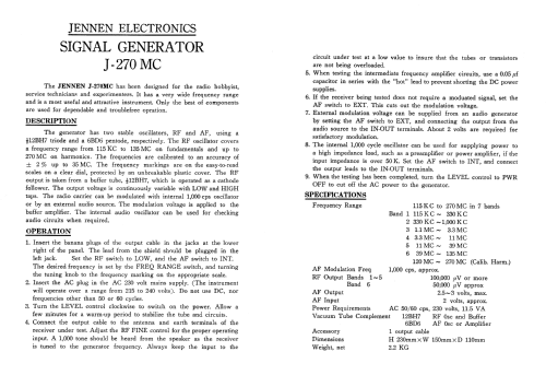 Signalgenerator J-270MC; Kenwood, Trio- (ID = 2490322) Ausrüstung