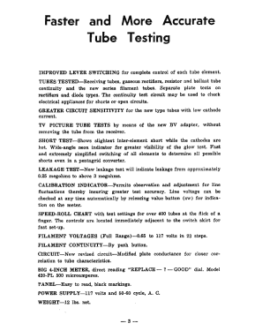 Tube Tester 3414; Triplett Electrical (ID = 2956328) Equipment