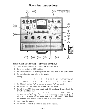 Tube Tester 3423; Triplett Electrical (ID = 2956662) Equipment