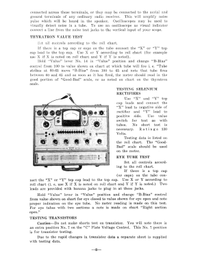 Tube Tester 3423; Triplett Electrical (ID = 2956665) Equipment