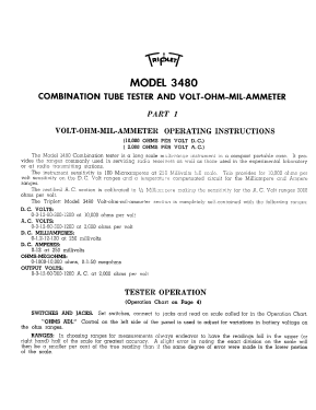 Tube Tester with Volt-Ohm-Milliammeter 3480; Triplett Electrical (ID = 2956673) Ausrüstung