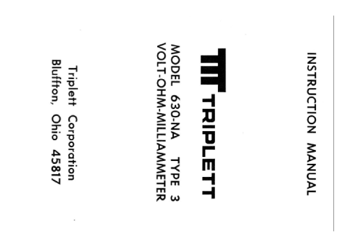 Volt-Ohm-Meter 630-NA; Triplett Electrical (ID = 1981703) Equipment