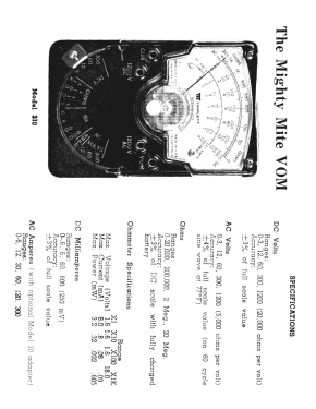 Volt-Ohm Milliammeter 310; Triplett Electrical (ID = 3022178) Equipment