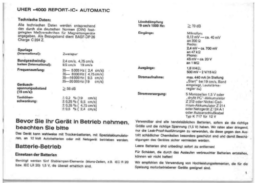 Report 4000 IC; Uher Werke; München (ID = 2672718) R-Player