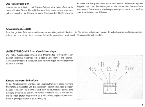 Stereo-Transistor-Mischpult Mix 5 A121; Uher Werke; München (ID = 1846930) Ampl/Mixer