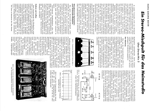 Stereo-Transistor-Mischpult Mix 5 A121; Uher Werke; München (ID = 2095911) Ampl/Mixer