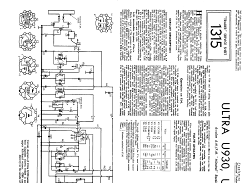 Minstrel U930; Ultra Electric Ltd.; (ID = 2318233) Radio